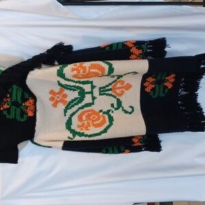 Handmade Crochet Navy Cardigan sz XL, one of a kind, 25" ptp,  37" long